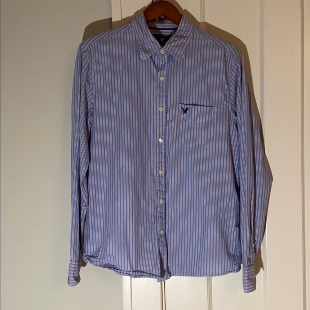 ✅ AMERICAN EAGLE 🦅 Striped Button Shirt Size M